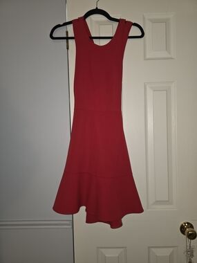 Red Flare-Hem Dress